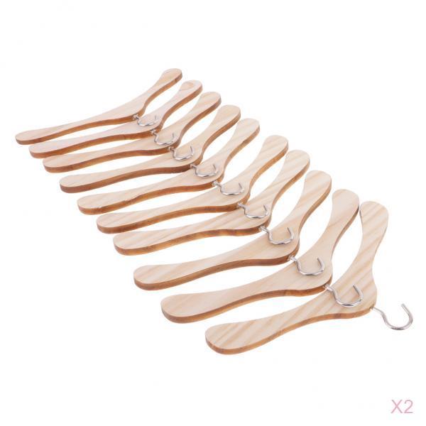 20 Pieces 15cm Wooden Clothes Hanger Metal Hook for BJD SD17 Uncle Dolls