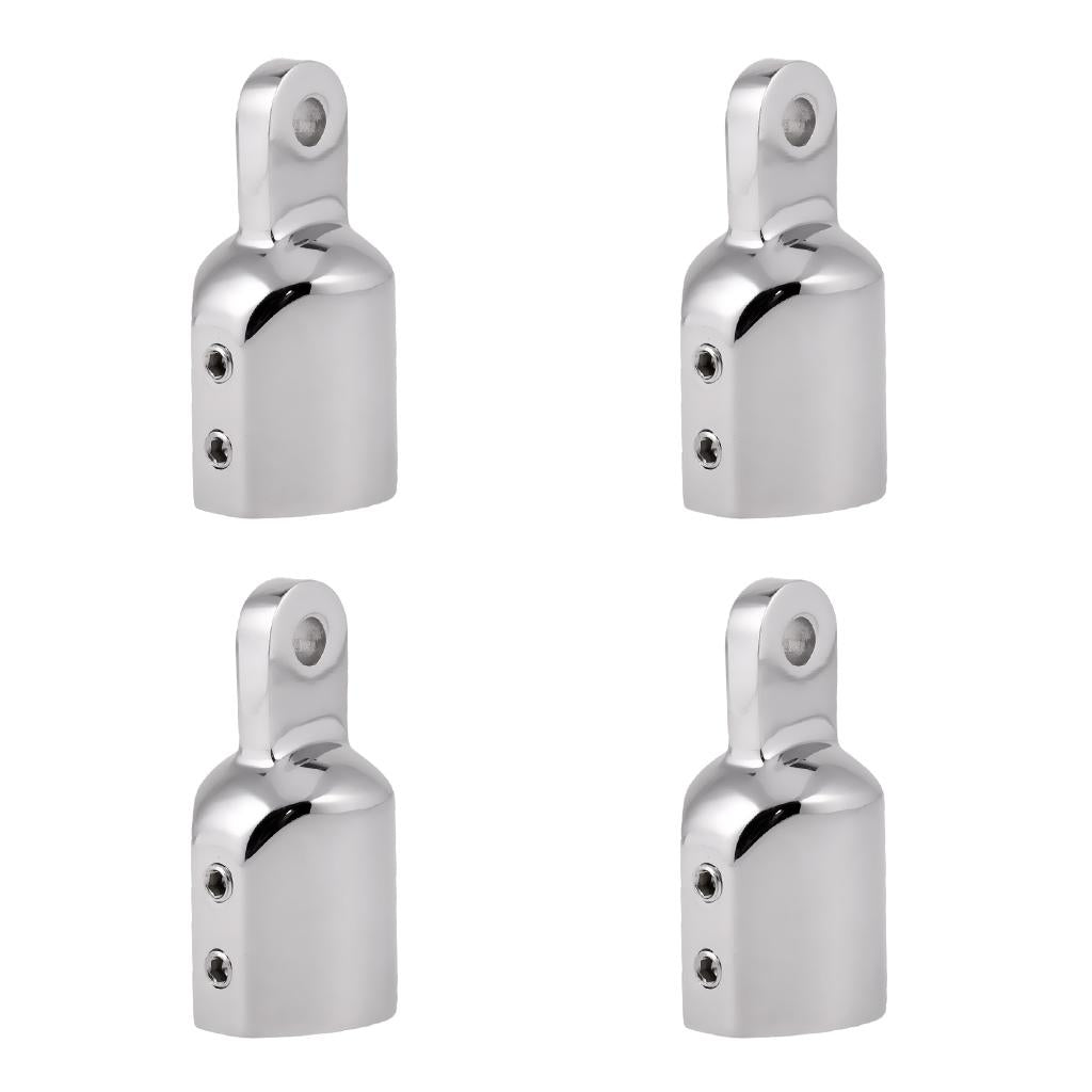 4 Pieces Marine Stainless Steel Eye End Cap Bimini Top Fitting Hardware 22mm