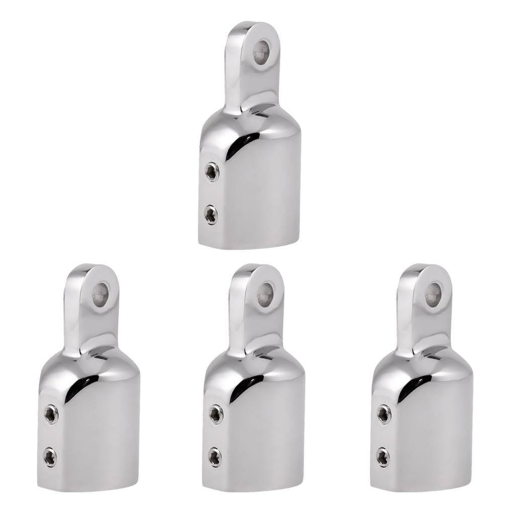4 Pieces Marine Stainless Steel Eye End Cap Bimini Top Fitting Hardware 22mm