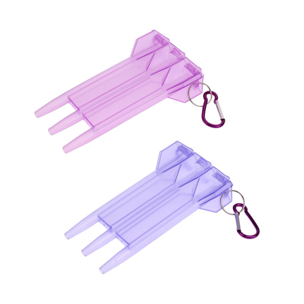 2 Pieces Portable Nylon Dart Storage Box Transparent Dart Case with Clip