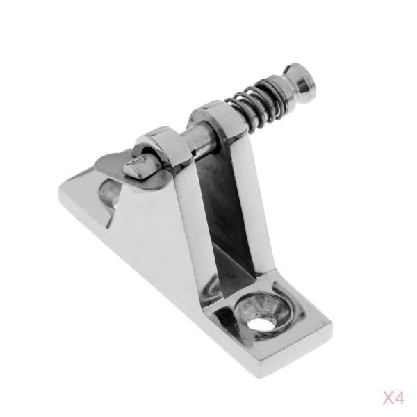 4 Pieces 316 Stainless Boat Bimini Top Deck Hinge Fitting Quick Pin Marine