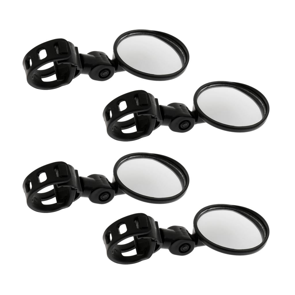 4 Pieces Universal 360 Rotation Bicycle Handlebar Wide Angle Rearview Mirror