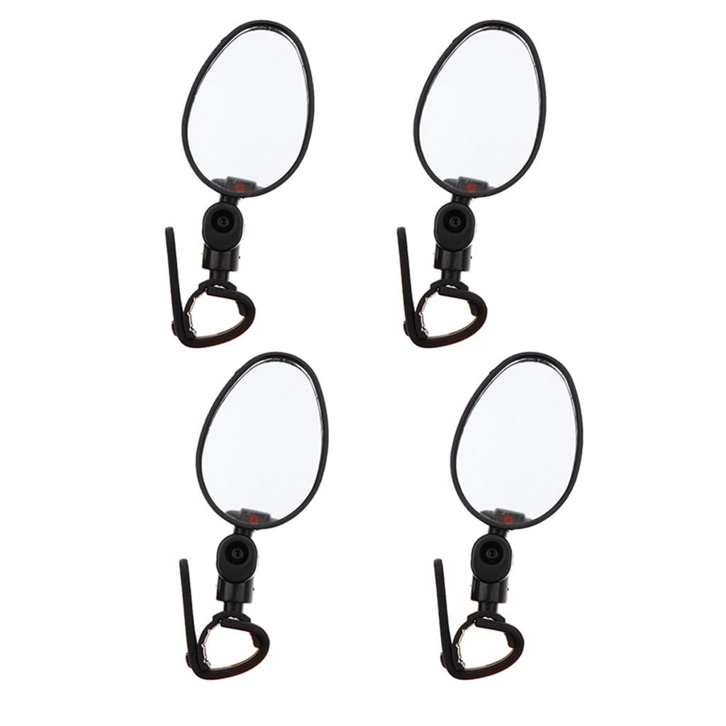 4 Pieces Universal 360 Rotation Bicycle Handlebar Wide Angle Rearview Mirror