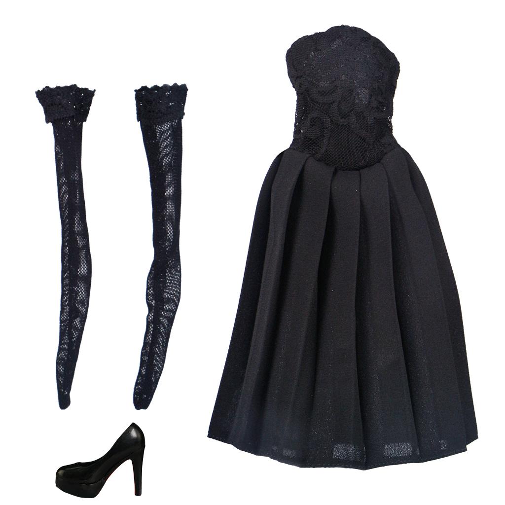 1/6 Scale Strapless Dress & High Heels Shoes for 12'' Female Action Figure