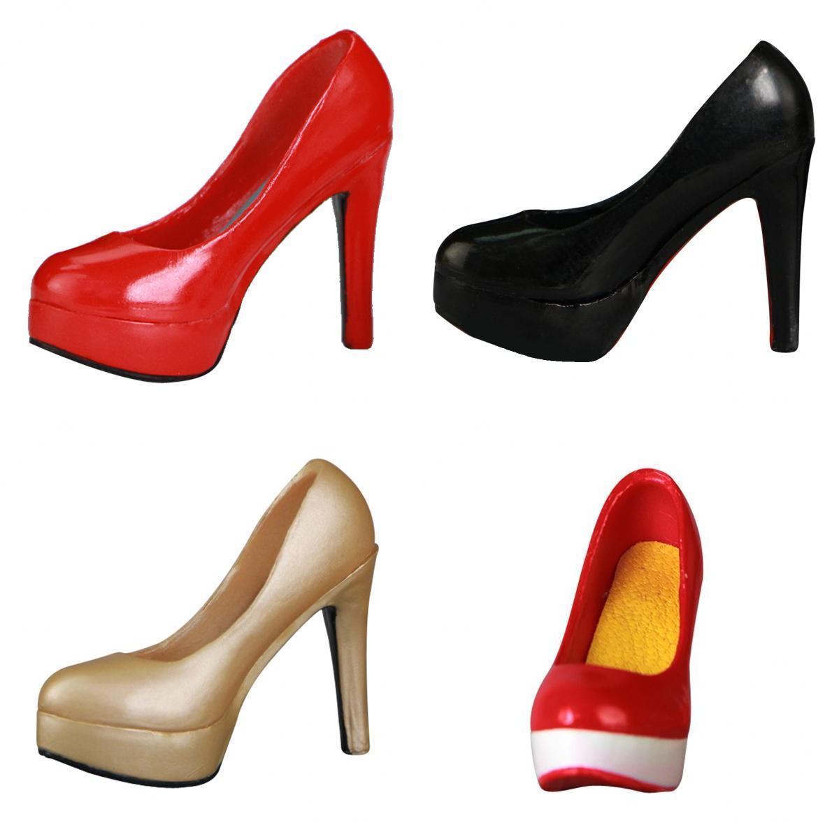4 Piars 1/6 Scale High Heels Platform Shoes for 12'' Female Figure Body