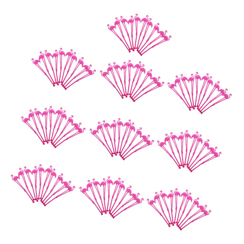 100 Pieces Hawaii Flamingo Rose Cocktail Milk Coffee Stirring Sticks Party