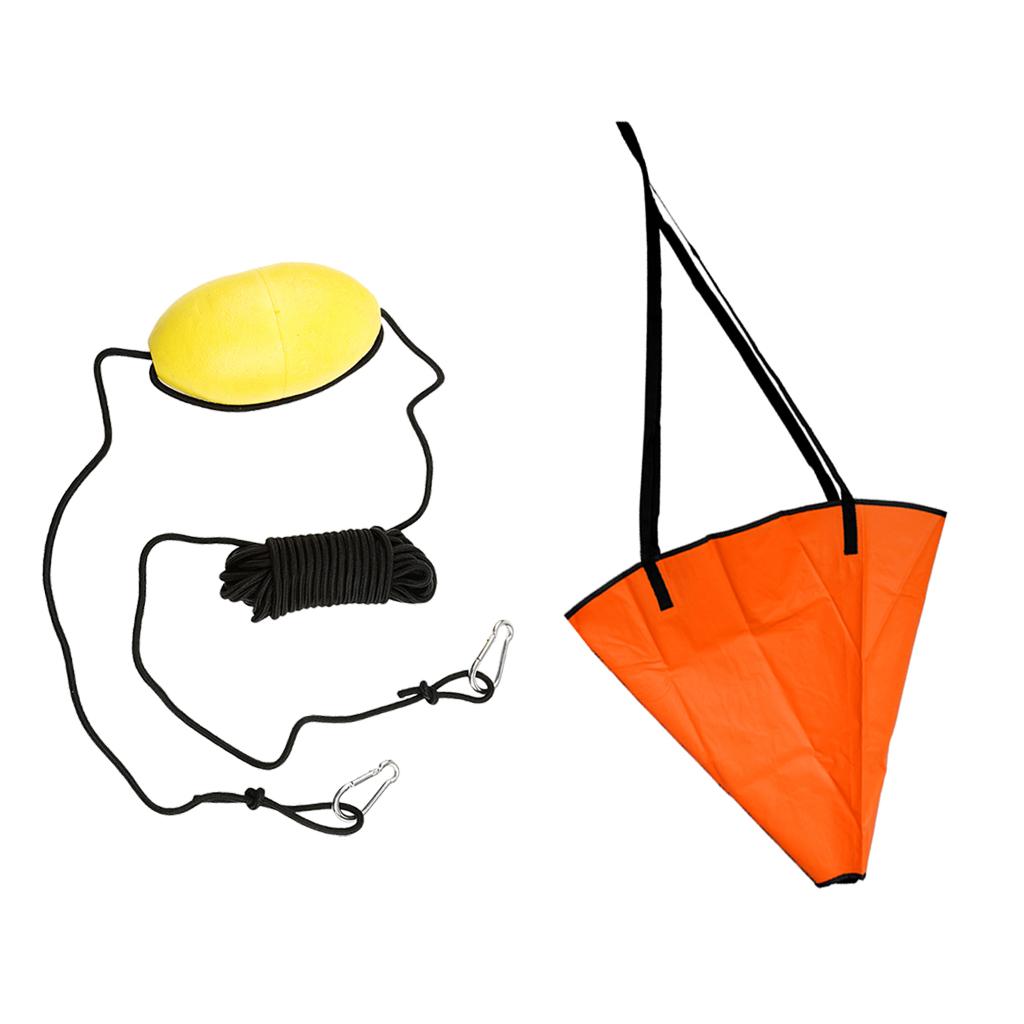 32 Boat Sea Anchor Drogue Sock + 30' Kayak Drift Anchor Tow Rope Throw Line"