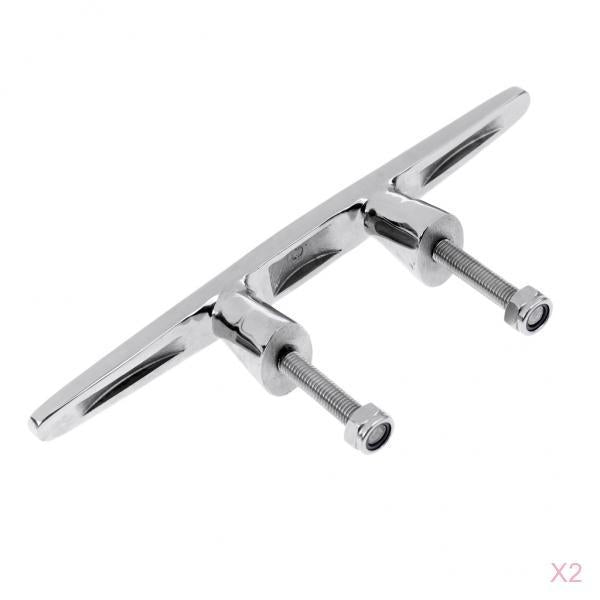2 Pieces Boat Cleat Stud Mount - Marine Grade 316 Stainless Steel 19.5cm