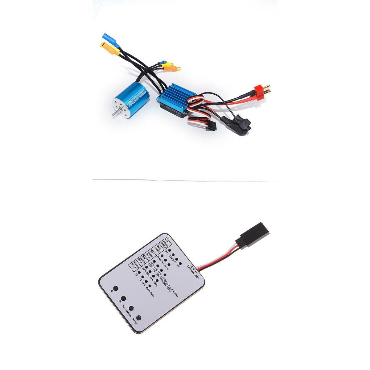 2430 7200KV Motor+25A Brushless ESC+LED Programing Card for 1/16 1/18 RC Car