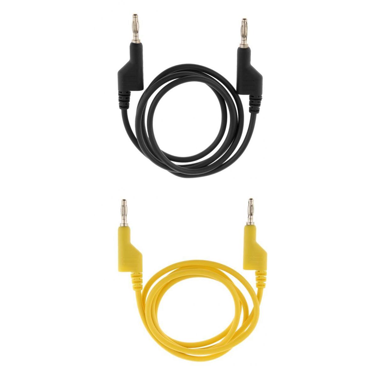 2 Pieces 25A Stackable 4mm Banana Plug Multimeter Test Cable Lead Cord