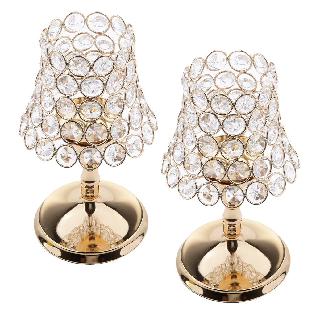 2 Pieces Bling Crystal Votive Tealight Candle Holders Wedding Centerpieces