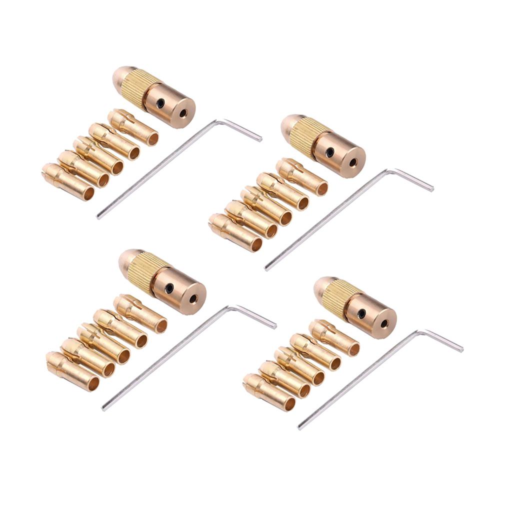 4 Sets 0.5-3mm 3.17mm Electric Drill Bit Collet Mini Twist Drill Chuck Set