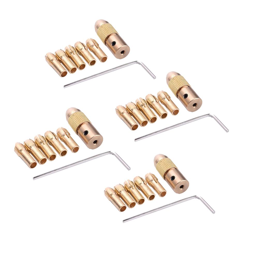 4 Sets 0.5-3mm 3.17mm Electric Drill Bit Collet Mini Twist Drill Chuck Set
