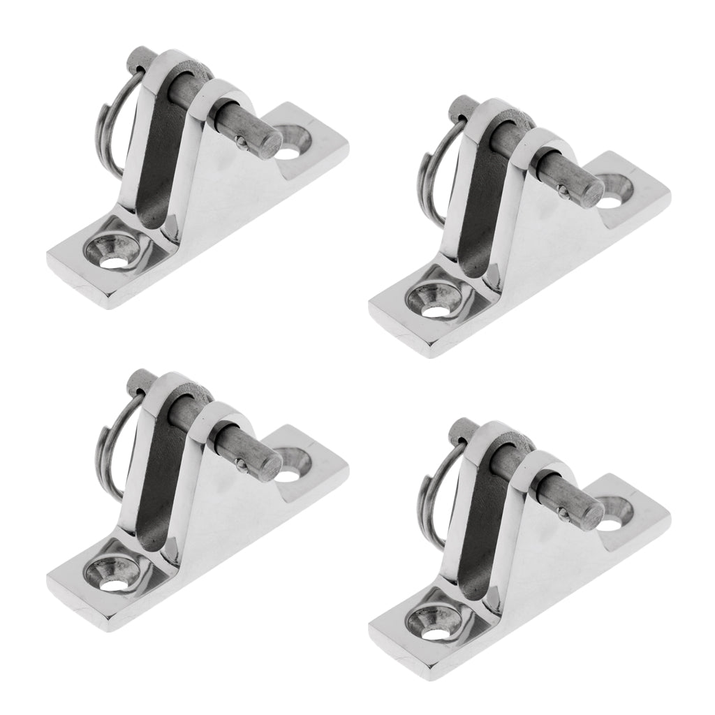 4 Piece Stainless Steel Boat Bimini Top Deck Hinge Fitting Quick Release Pin