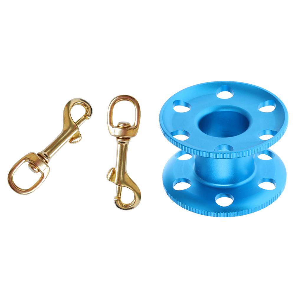 2 Pieces Swivel Eye Bolt Snap Hook Clip with Finger Spool for Scuba Diving