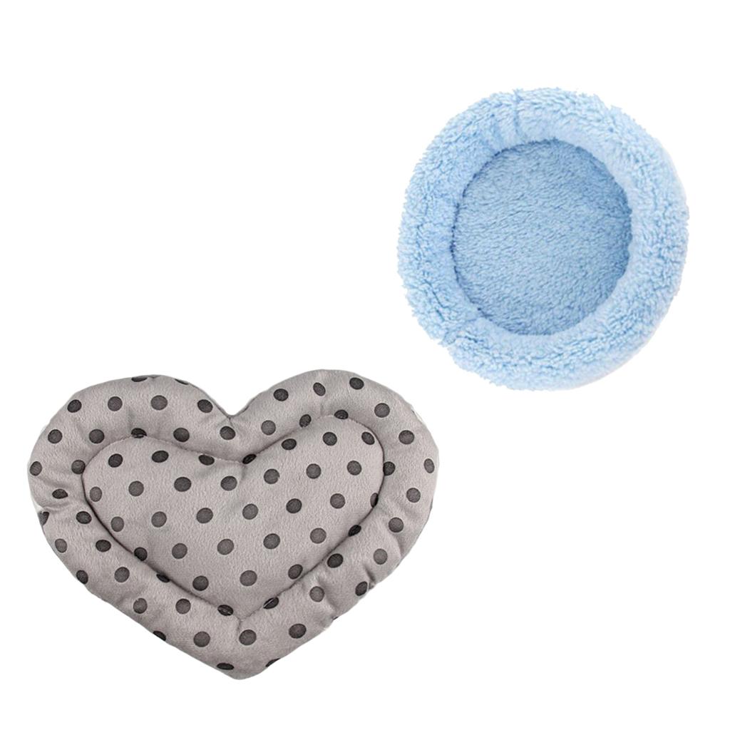 2 Piece Rat Hamster Bed Mat Pet Guinea Pig Ferret House Blue Bed Gray Mat