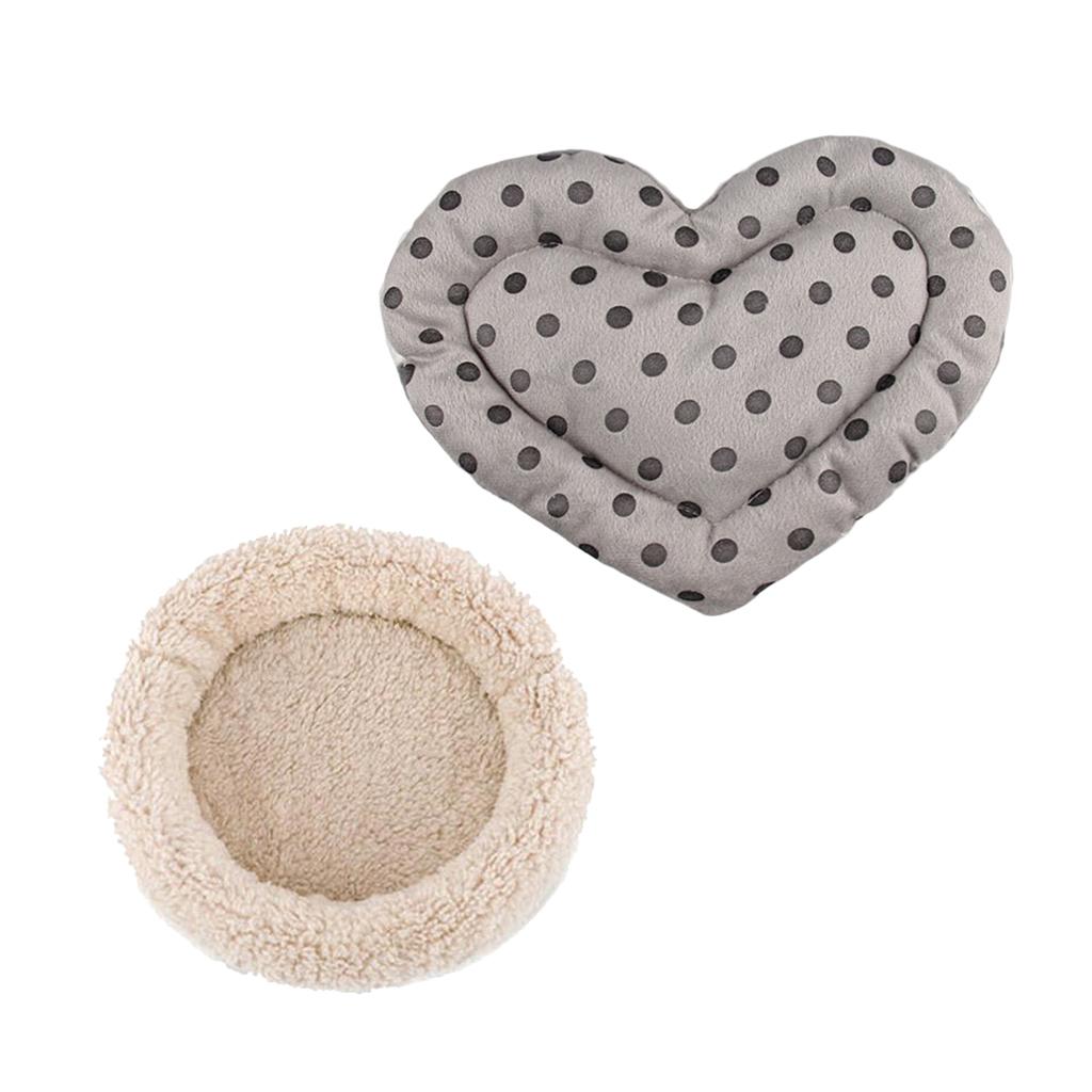 2 Piece Rat Hamster Bed Mat Pet Guinea Pig Ferret House Cream Bed Grey Mat