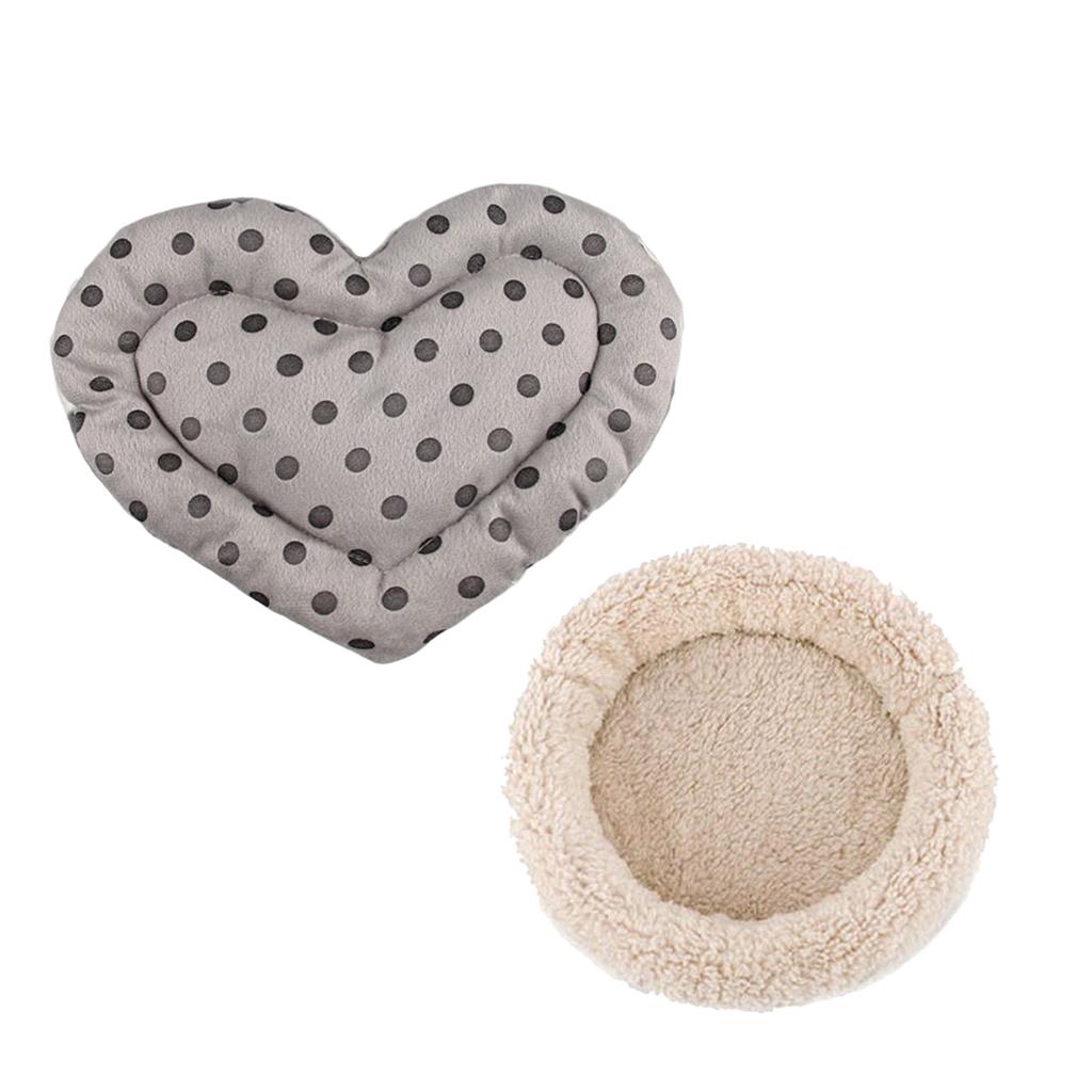 2 Piece Rat Hamster Bed Mat Pet Guinea Pig Ferret House Cream Bed Grey Mat