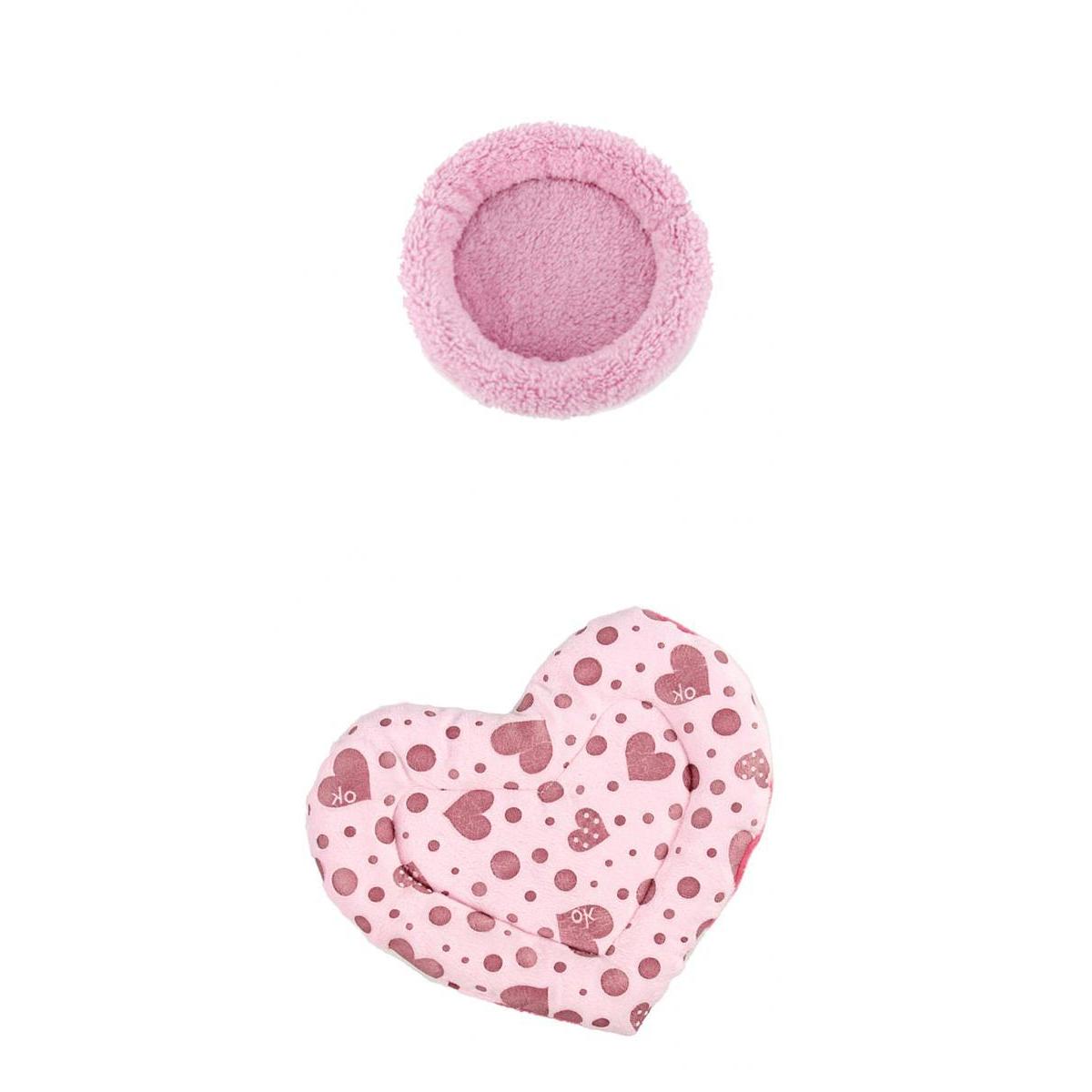 2 Piece Rat Hamster Bed Mat Pet Guinea Pig Ferret House Pink Bed Pink Mat