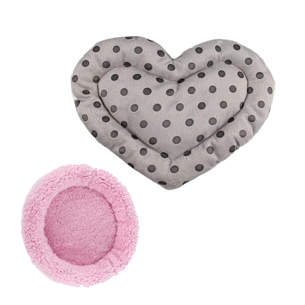 2 Piece Rat Hamster Bed Mat Pet Guinea Pig Ferret House Pink Bed Grey Mat