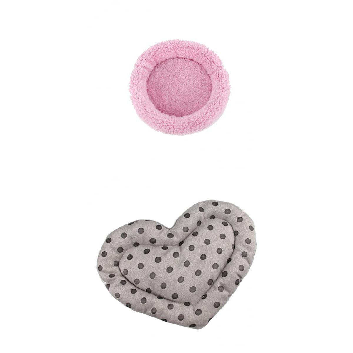 2 Piece Rat Hamster Bed Mat Pet Guinea Pig Ferret House Pink Bed Grey Mat