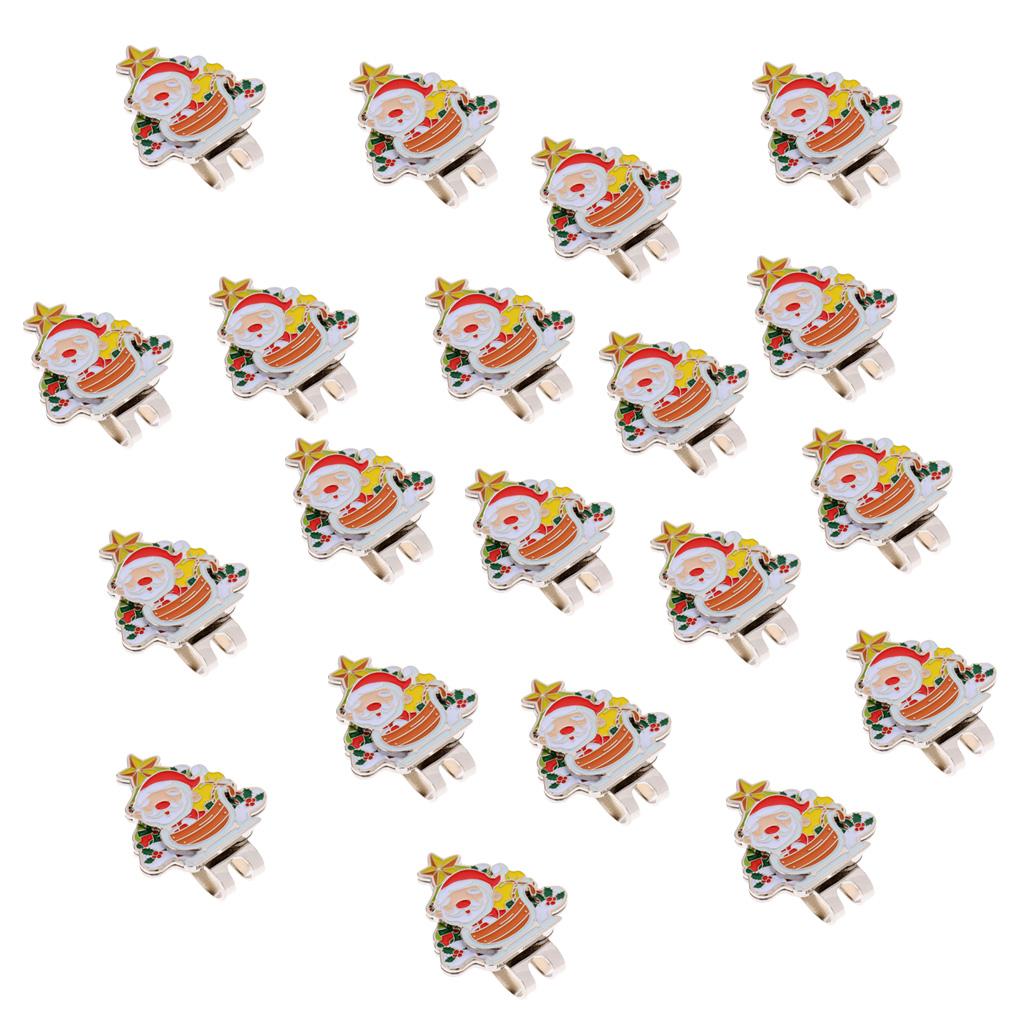 20 Pieces Santa Claus Cap Visor Clip Magnetic Hat Clip Golf Ball Marker Gift