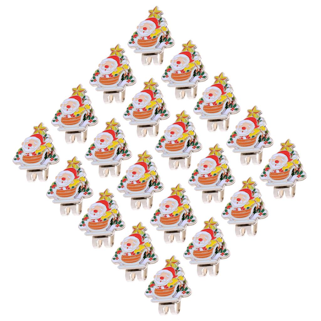20 Pieces Santa Claus Cap Visor Clip Magnetic Hat Clip Golf Ball Marker Gift