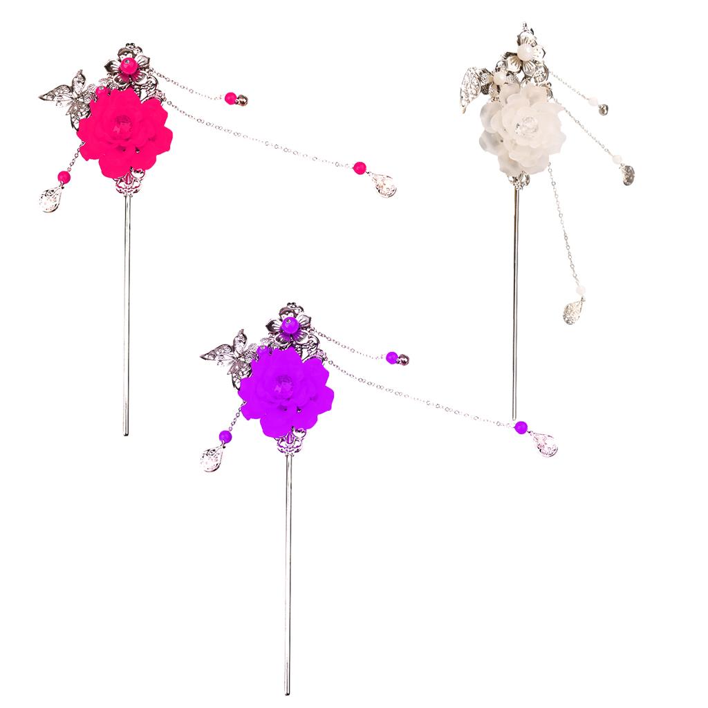 3 Pieces Classical Vintage Tassel Chinese Hair Stick Hair Chopsticks Hairpin