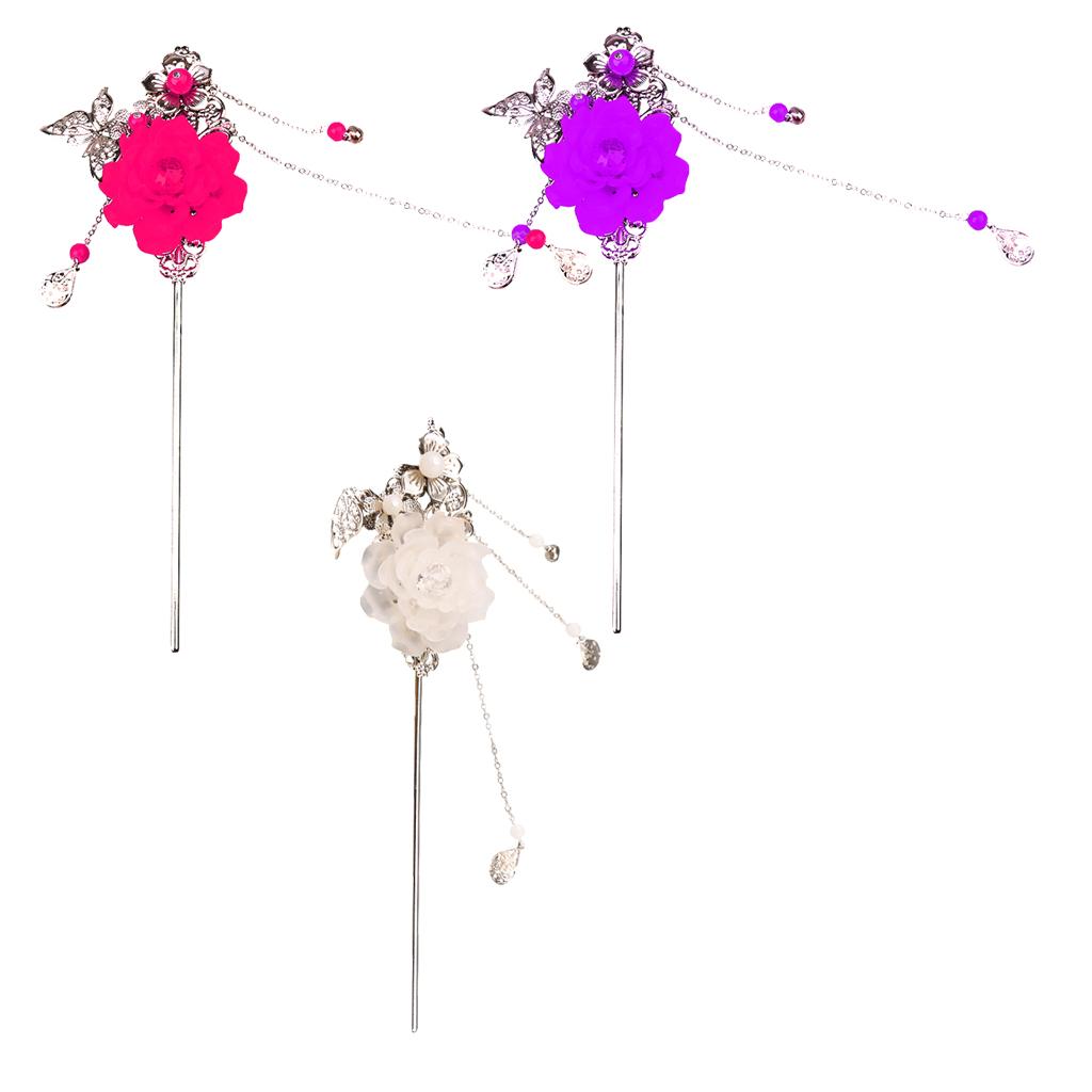 3 Pieces Classical Vintage Tassel Chinese Hair Stick Hair Chopsticks Hairpin