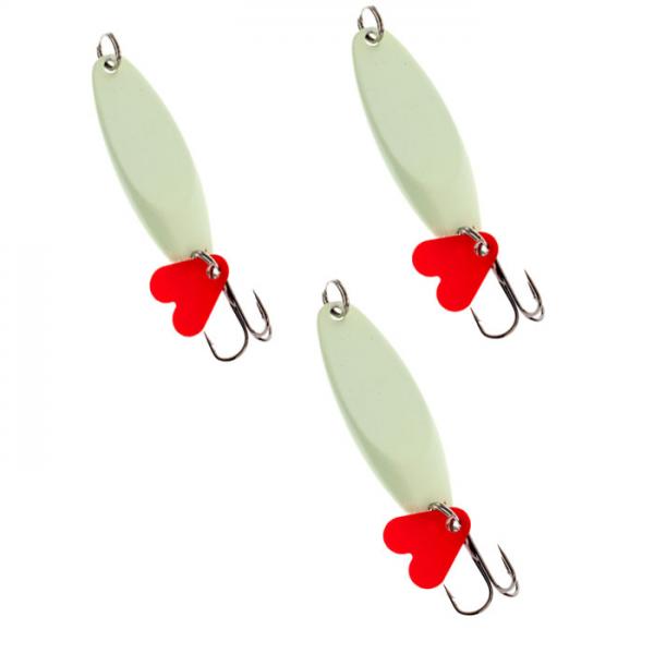 3Pcs Luminous Fishing Lures Metal Baits Spinner Baits Spoons Treble Hook 7g
