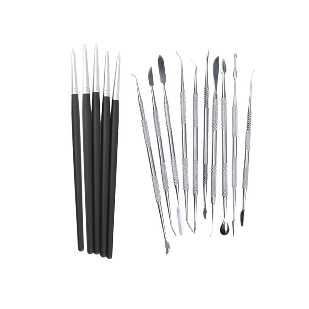 15 Pieces/set Clay Ceramic Pottery Modeling Carving Tools Sculpting Shapers