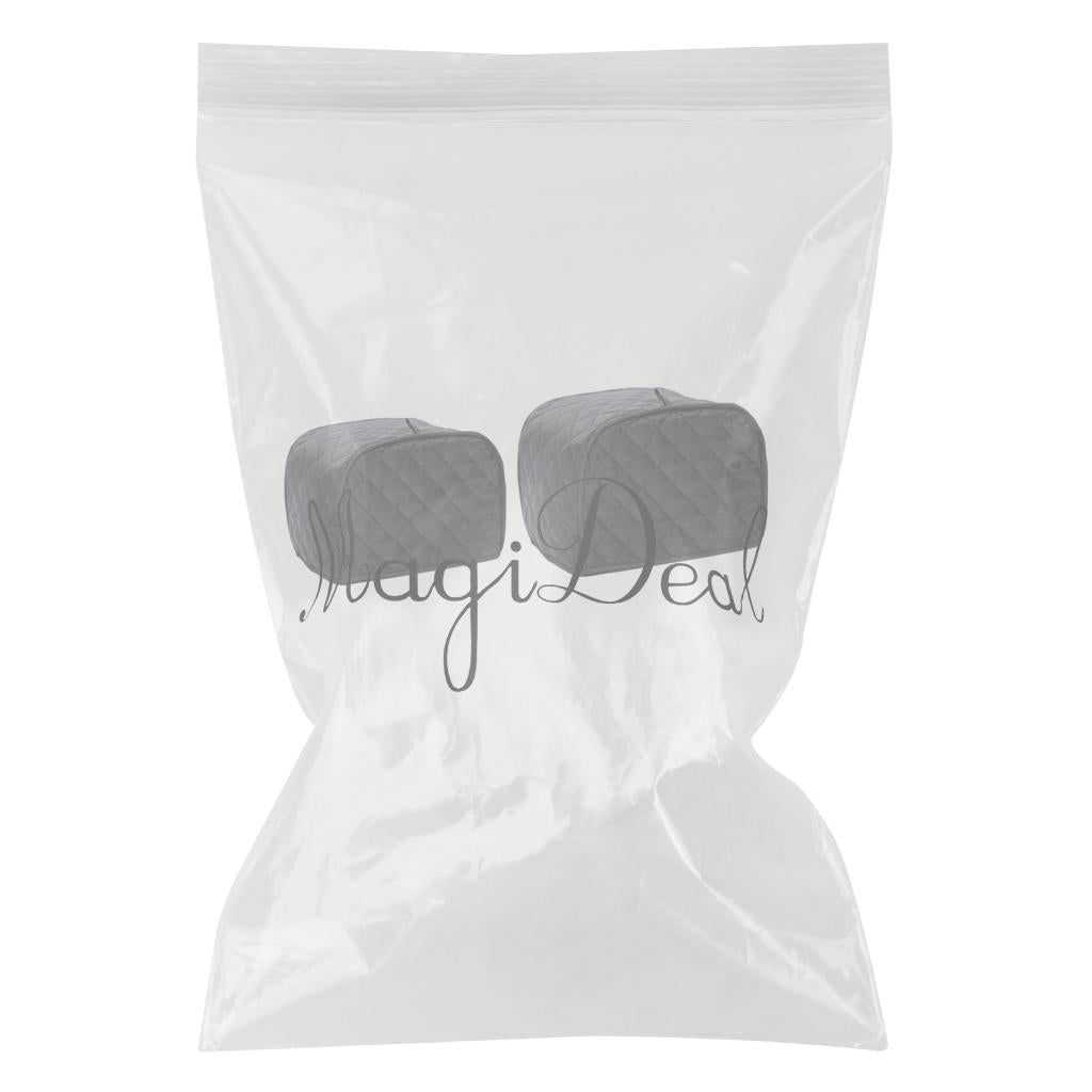 2 Pieces Polyester Grid Bread Toaster Dust Cover Bakeware Protector Black