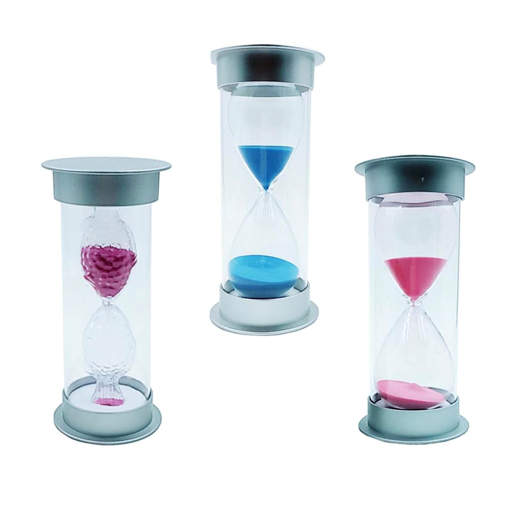 15,45,60 Minutes Sandglass Kit Hourglass Sand Timer Kichen Tool Silver