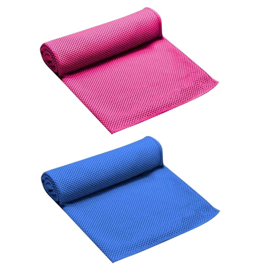 2 Pieces Instant Cooling Ice Cold Towel Drying Sweat Absorb Chilly Pad