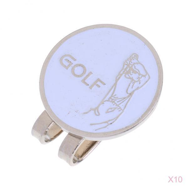 10 Pieces Golfer Magnetic Hat Clip with Golf Ball Marker Fit for Golf Cap