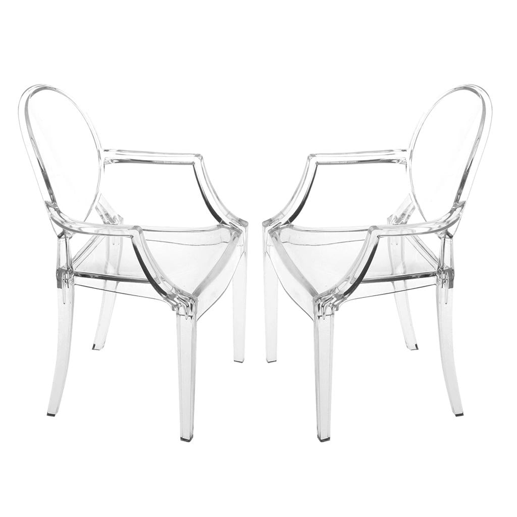 2 Pieces 1/6 Dining Chair Furniture for Barbie Doll Clear Armchair