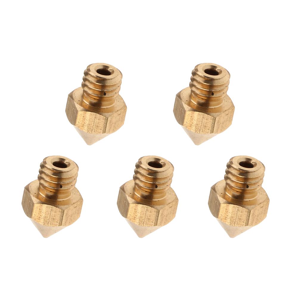 5 Pieces Metal Nozzle for 1.75 Filament V6 Hotend Extruder 3D Printer Parts