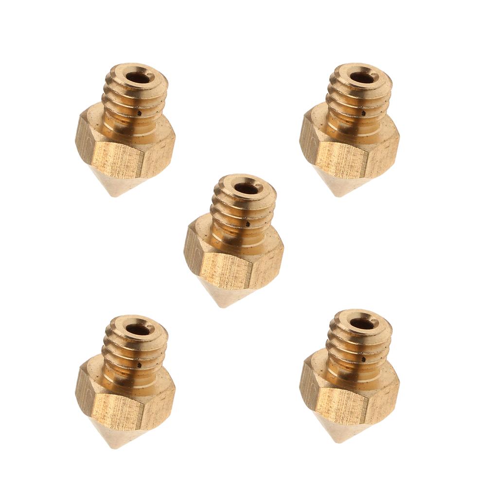 5 Pieces Metal Nozzle for 1.75 Filament V6 Hotend Extruder 3D Printer Parts