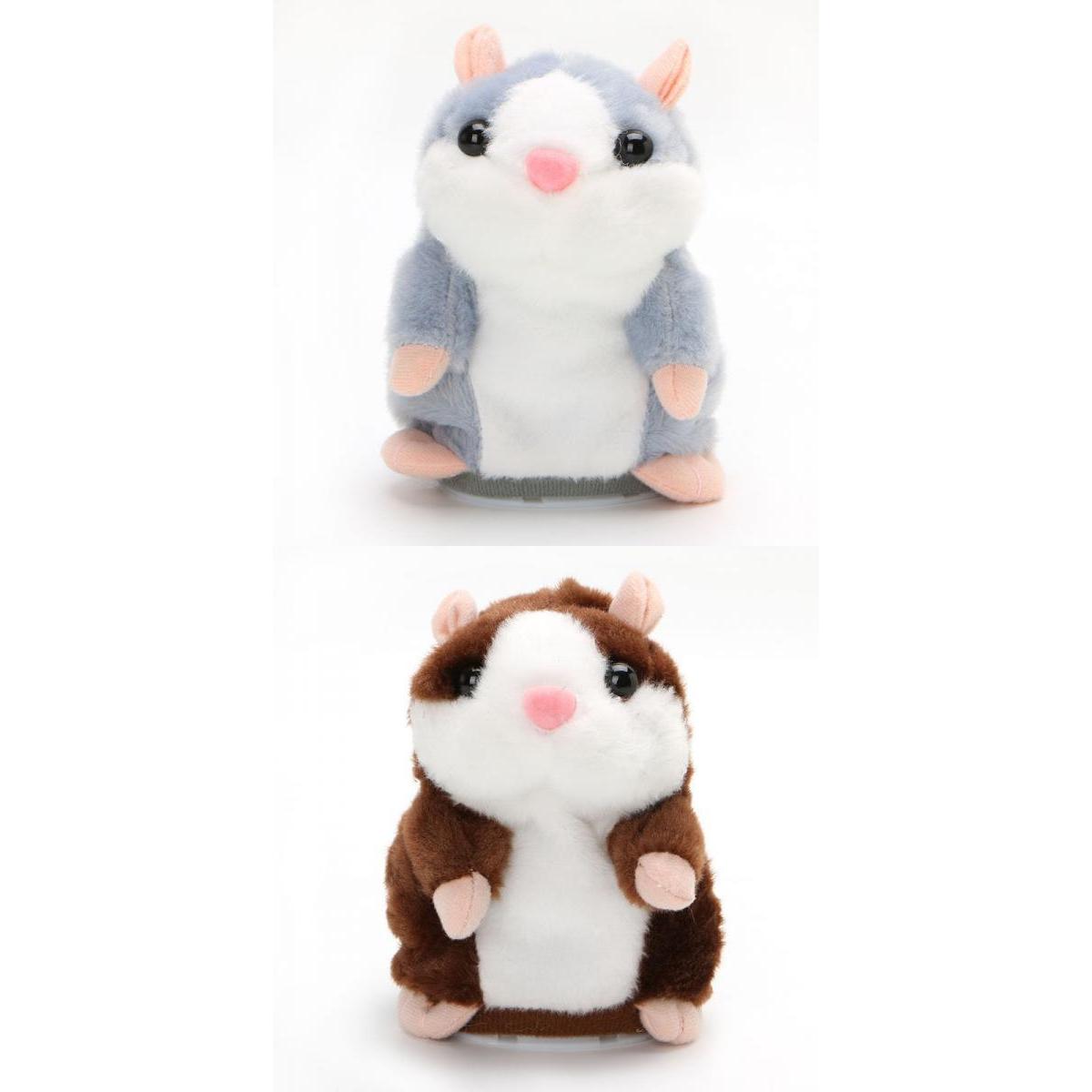 2-piece Funny Plush Talking Hamster Toy Speech Recorder Nod Mimicry Repeat