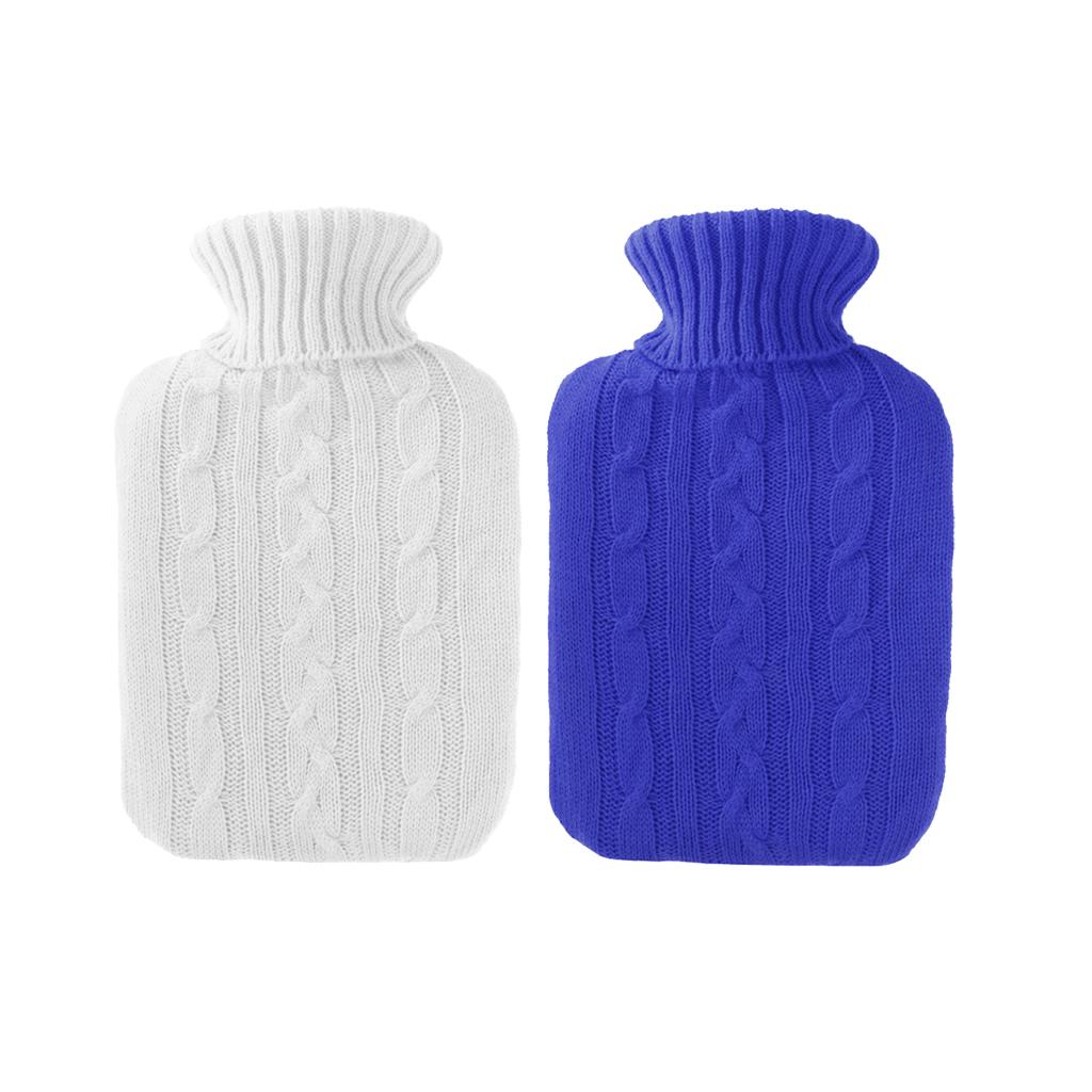 2 Pieces Thick Knitted Cover Case for 2000ml Rubber Hot Water Bottle Bag