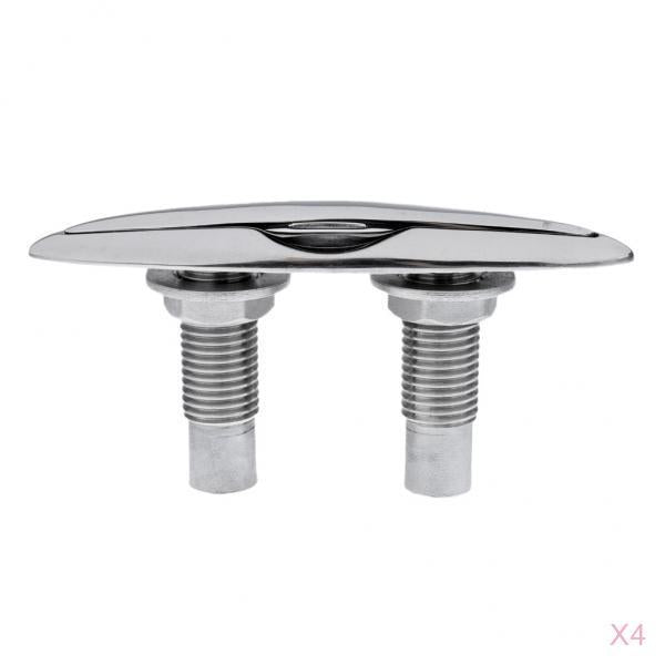 4 Pieces 6 Stainless Steel Pull Up Cleat Flush Mount Marine Boat Rope Cleat"