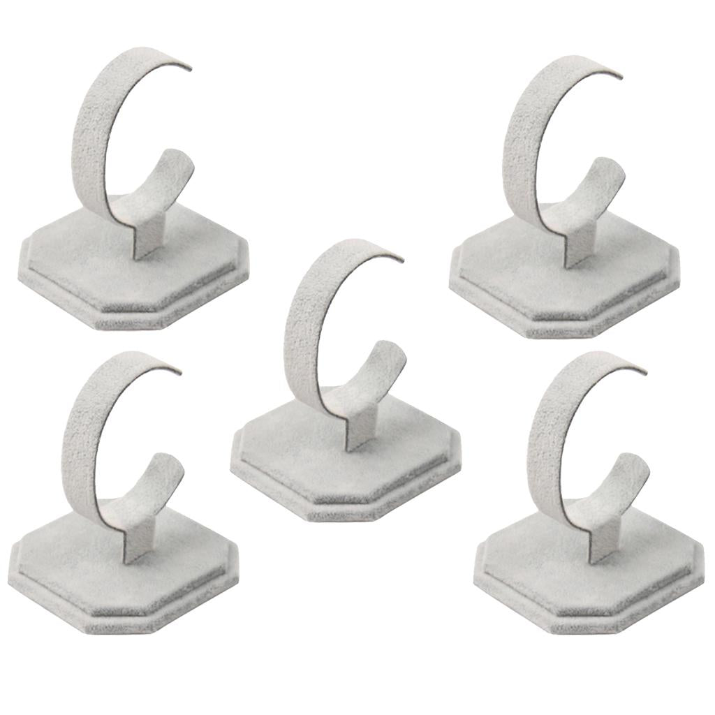 5pcs Velvet C Type Design Bracelet Bangle Watch Display Rack Stand Holder