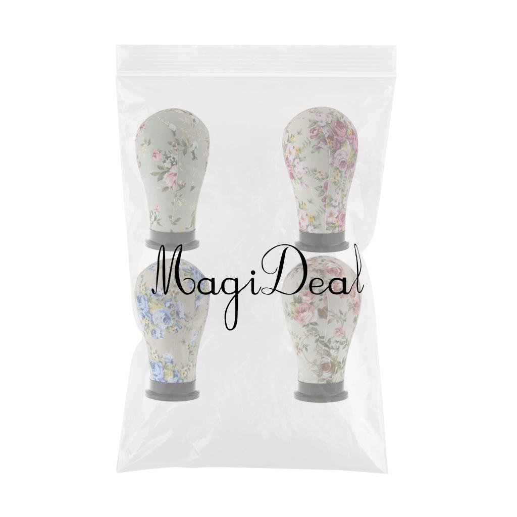 4 Pieces Mannequin Model Cork Head Canvas Block Wig Making Display 21 22""