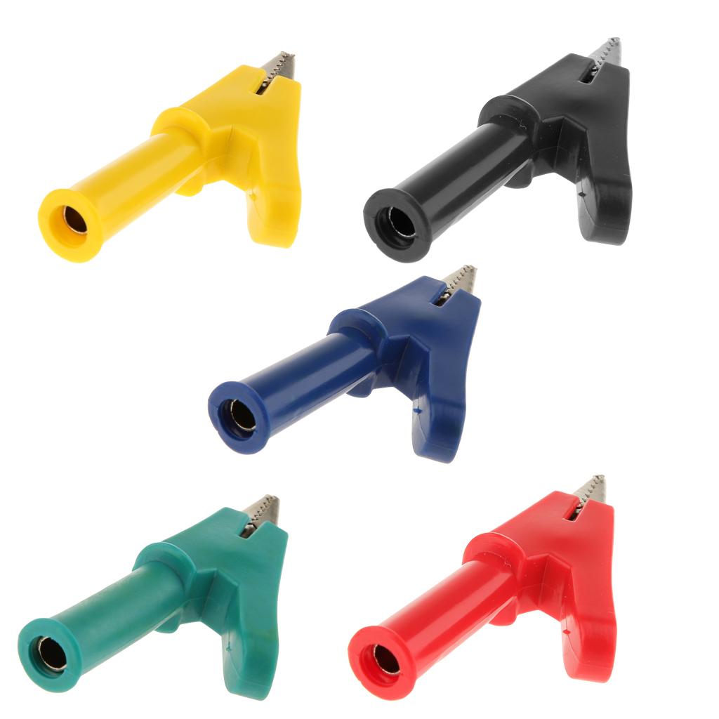 5Pieces Alligator Clip Plug Support Stackable Banana Plug