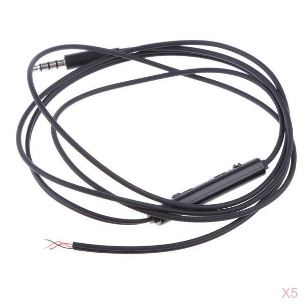 5Pieces 3.5mm DIY Earphone Audio Cable and Mic Volume Control Headphone Wire