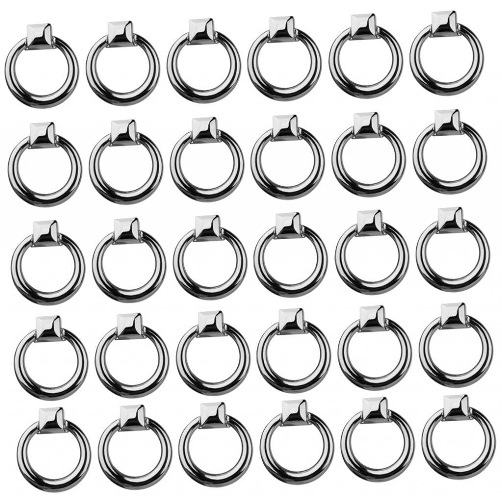 30 Pieces Modern Door Drawer Cupboard Bin Pull Handle Knob Pull Ring Silver