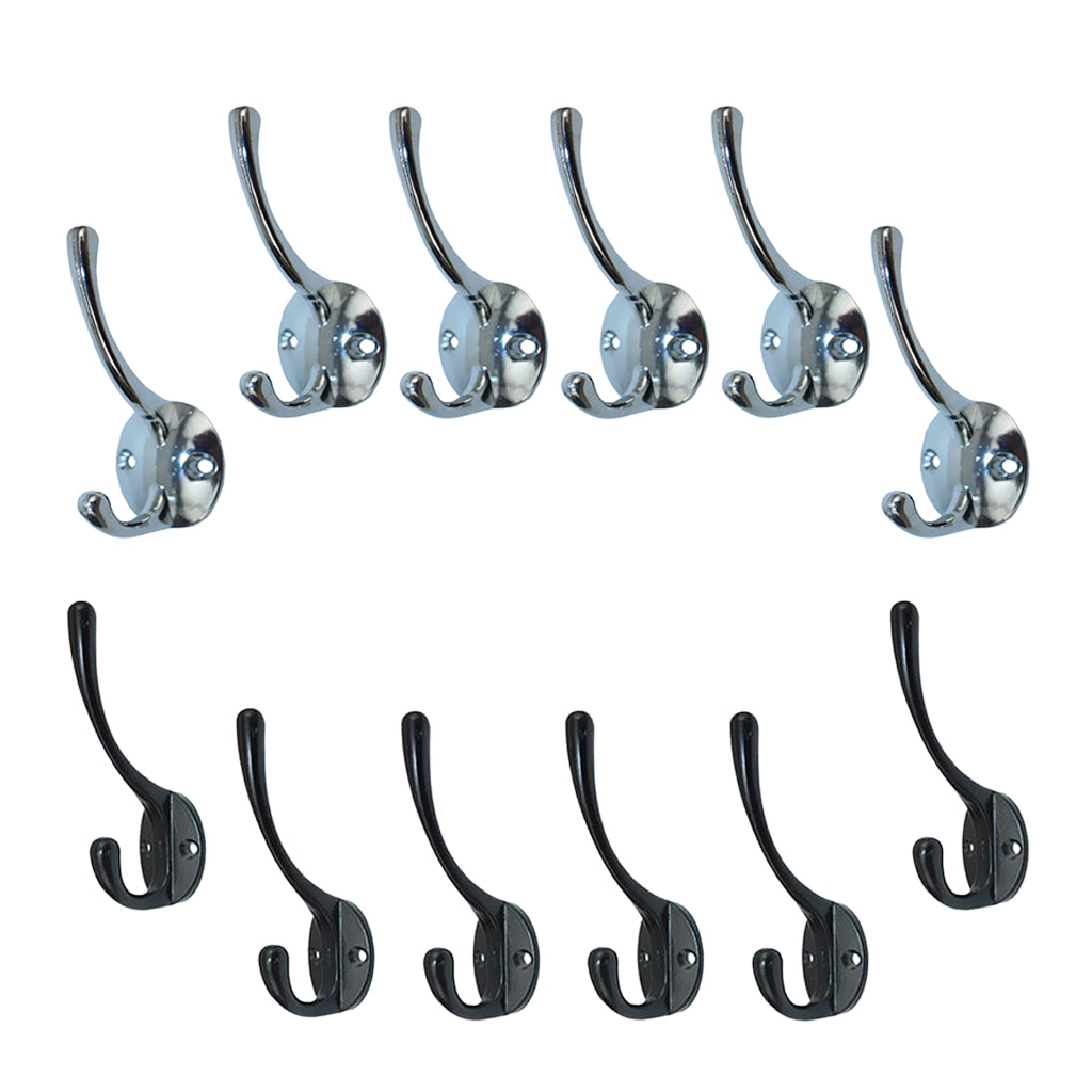 12 Pieces Retro Alloy Door Wall Wardrobe Hooks Holder Key Towel HAT Hanger