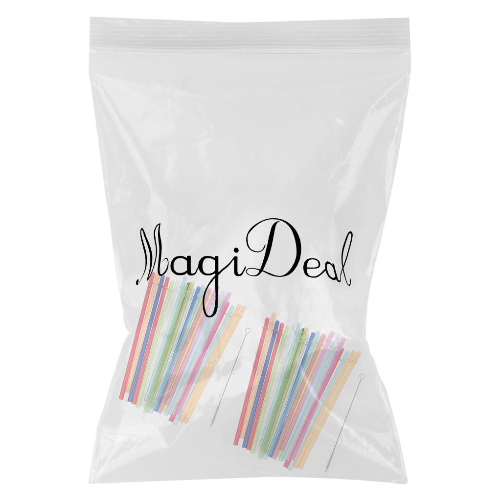 50x Colorful Reusable Hard Drinking Jar Straws +2x Cleaning Brush Home Party