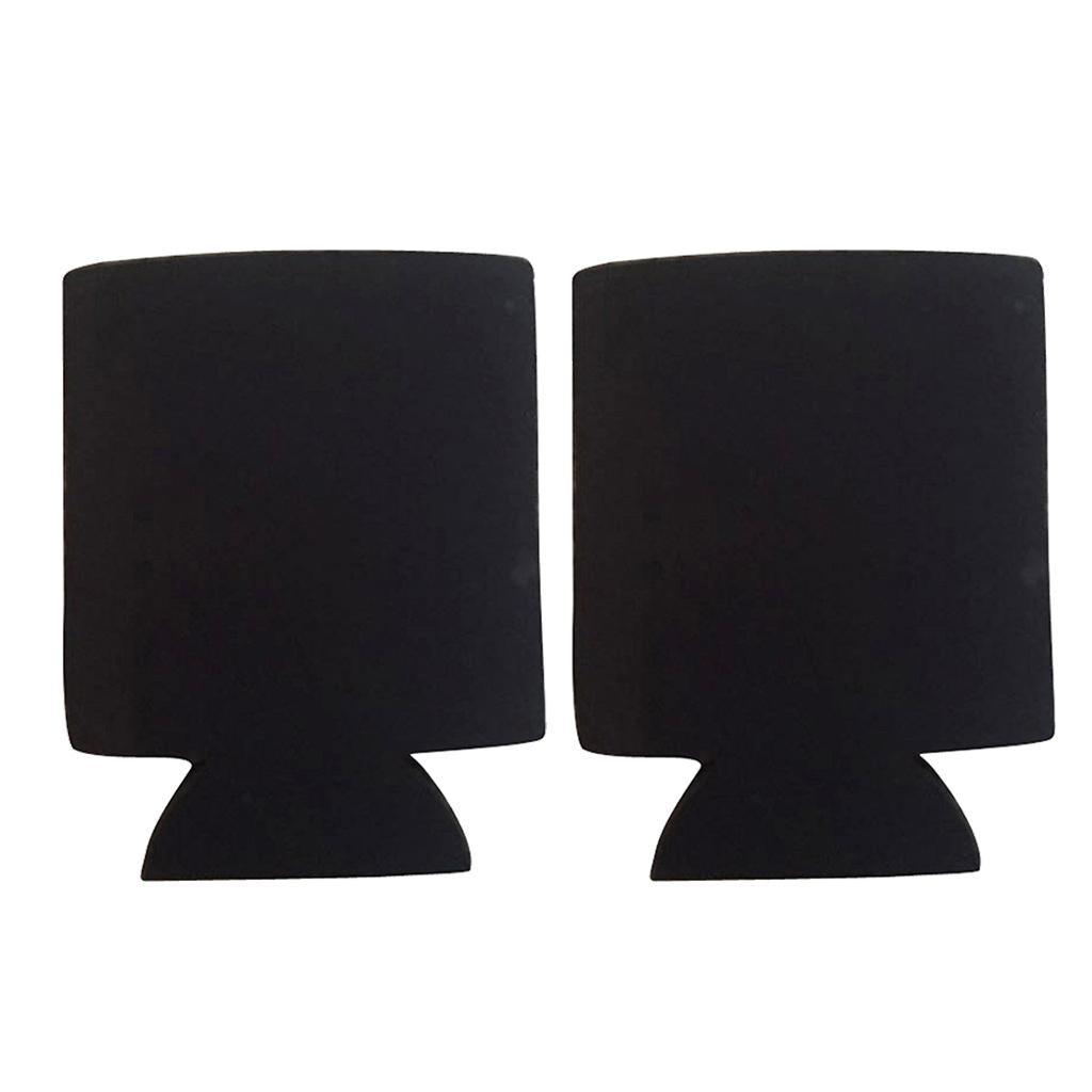 2 Pieces Neoprene Cooling Beer Drinks Bottle Tin Cooler Sleeve Holder Black