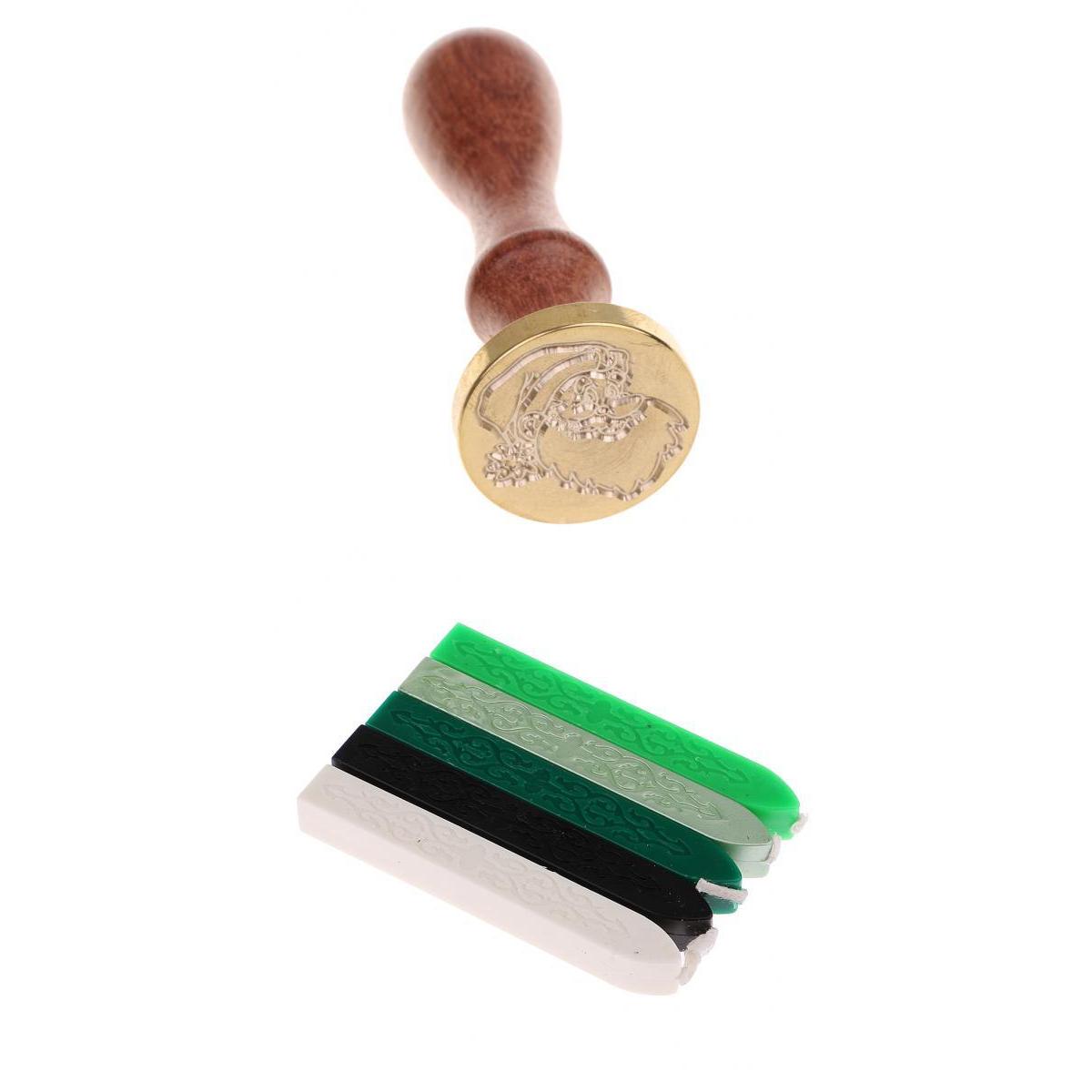Classic Sealing Wax Stamp Santa Claus + Stick Wick Cord for Party Invitation